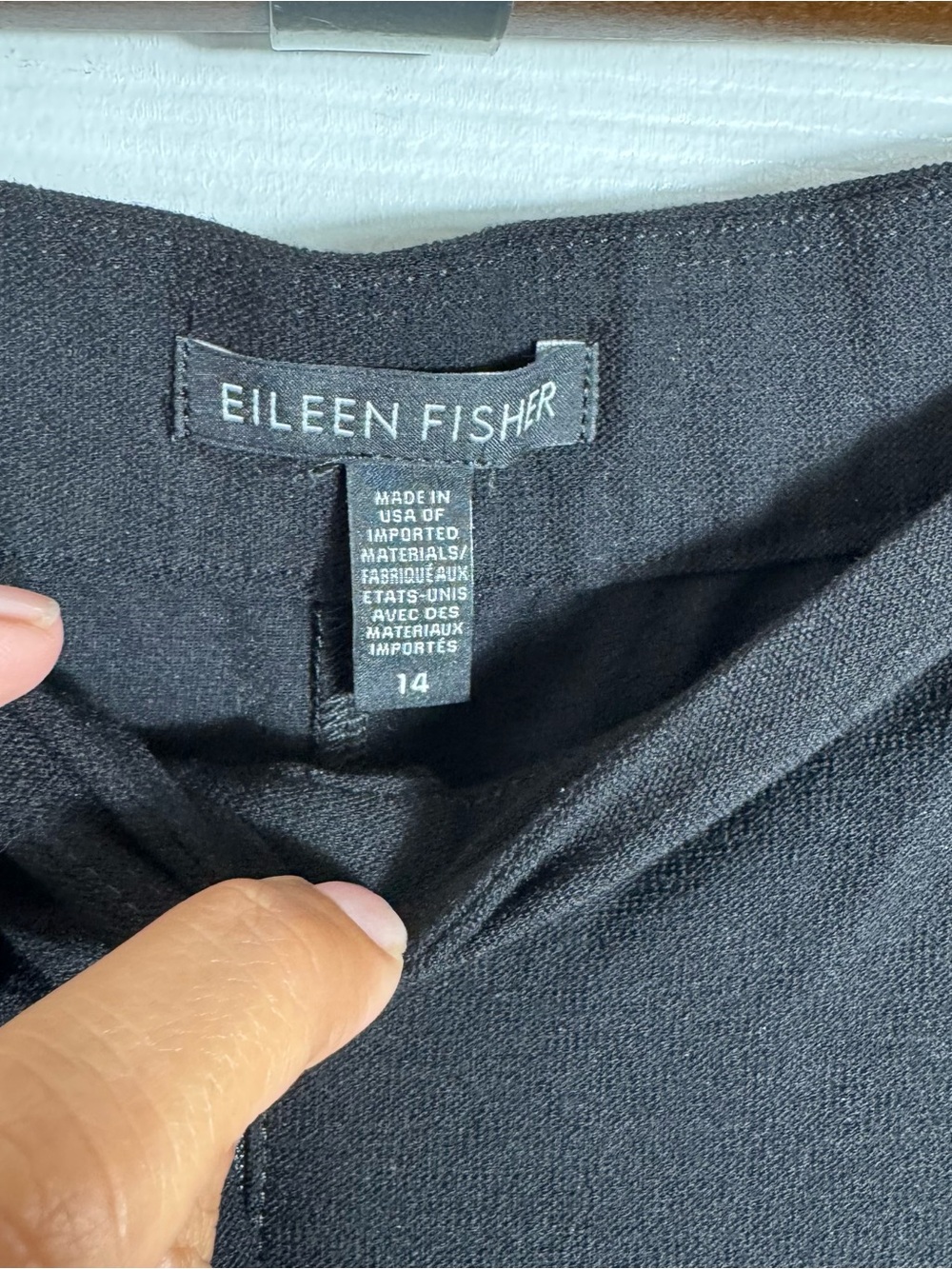 Eileen Fisher Stretch Crepe Wide Leg Crop Pants Black Size 14 - Picture 5 of 10